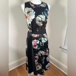 Worth New York Peony Floral Black Dress Size 8